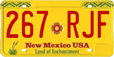 NM license plate 267RJF