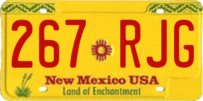 NM license plate 267RJG