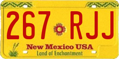 NM license plate 267RJJ