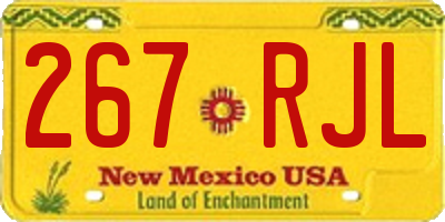 NM license plate 267RJL