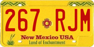 NM license plate 267RJM