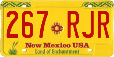 NM license plate 267RJR