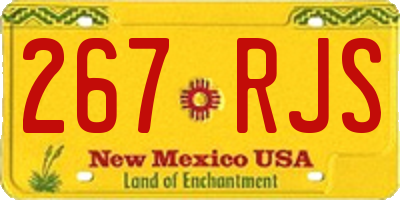 NM license plate 267RJS