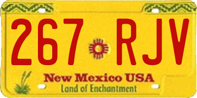 NM license plate 267RJV