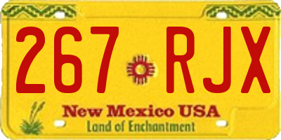NM license plate 267RJX