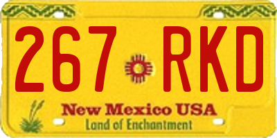 NM license plate 267RKD
