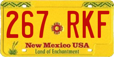 NM license plate 267RKF