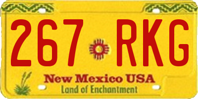 NM license plate 267RKG