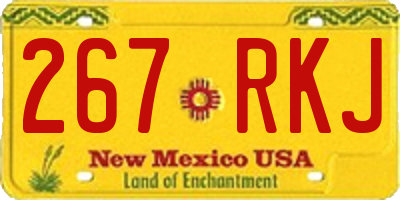 NM license plate 267RKJ
