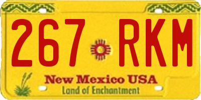 NM license plate 267RKM