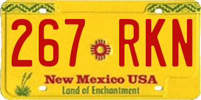 NM license plate 267RKN