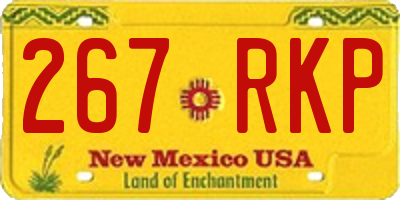NM license plate 267RKP