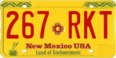NM license plate 267RKT