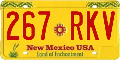 NM license plate 267RKV
