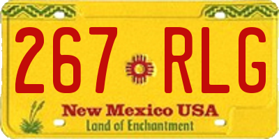 NM license plate 267RLG