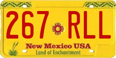 NM license plate 267RLL