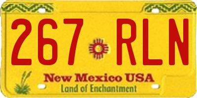 NM license plate 267RLN