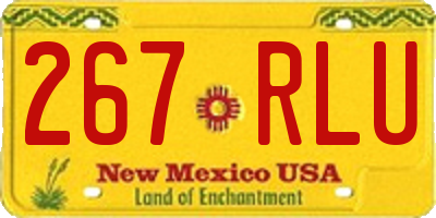 NM license plate 267RLU