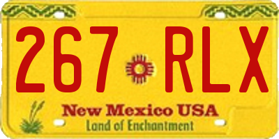 NM license plate 267RLX