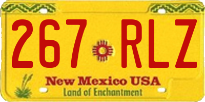 NM license plate 267RLZ