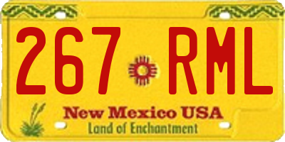 NM license plate 267RML