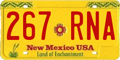 NM license plate 267RNA