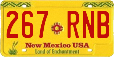 NM license plate 267RNB