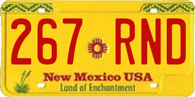 NM license plate 267RND