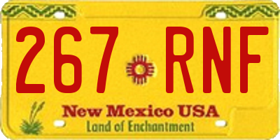 NM license plate 267RNF