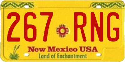 NM license plate 267RNG
