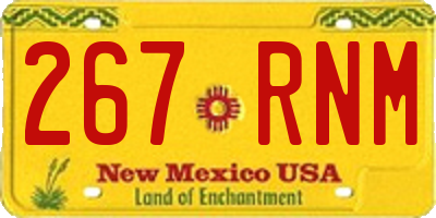 NM license plate 267RNM