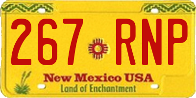 NM license plate 267RNP