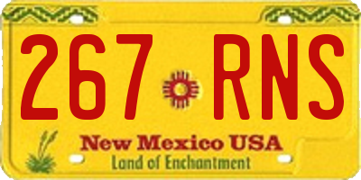 NM license plate 267RNS