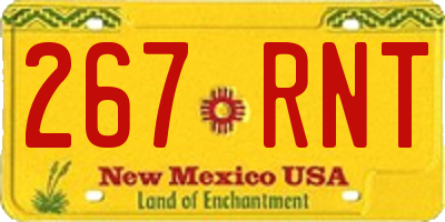 NM license plate 267RNT