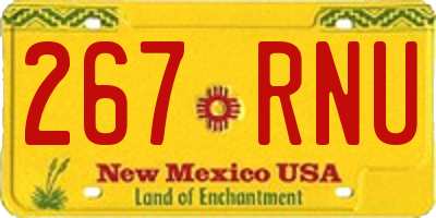 NM license plate 267RNU