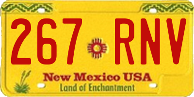 NM license plate 267RNV