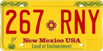 NM license plate 267RNY