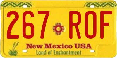 NM license plate 267ROF