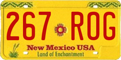 NM license plate 267ROG