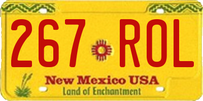 NM license plate 267ROL