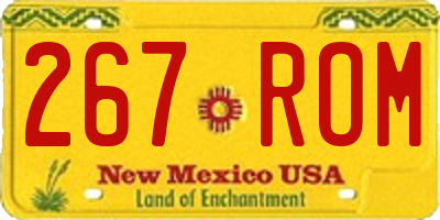 NM license plate 267ROM