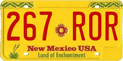 NM license plate 267ROR