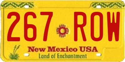 NM license plate 267ROW