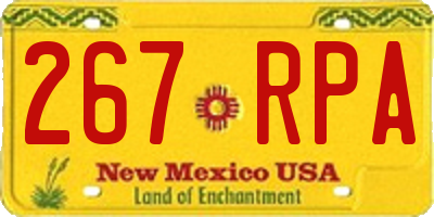 NM license plate 267RPA