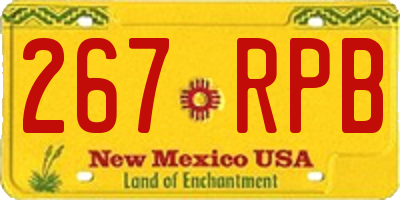NM license plate 267RPB