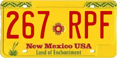 NM license plate 267RPF