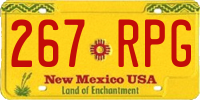 NM license plate 267RPG