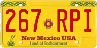 NM license plate 267RPI