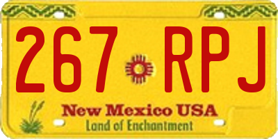 NM license plate 267RPJ