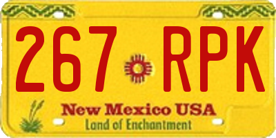 NM license plate 267RPK